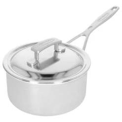 DEMEYERE Industry 5 2.2 L 18/10 Stainless Steel Round Sauce Pan With Lid, Silver -Demeyere Shop 16649759 3