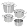 DEMEYERE Resto 3 Pot Set 4 Piece, 18/10 Stainless Steel -Demeyere Shop 16703908