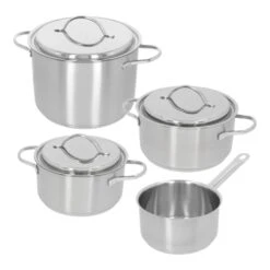 DEMEYERE Resto 3 Pot Set 4 Piece, 18/10 Stainless Steel